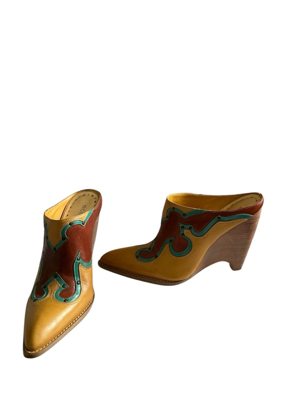 BCBG Girls Vintage Western Pointed Toe Wedge Mules